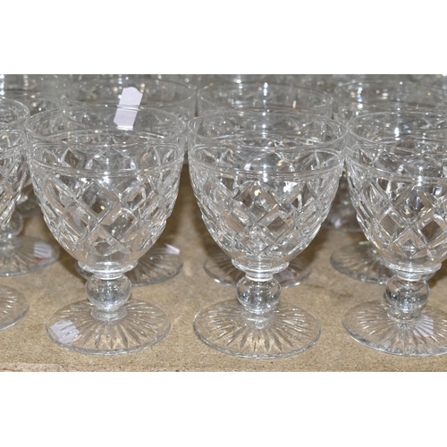 410 - A SUITE OF STUART CRYSTAL GLASSES, 'Victoria' design, comprising twelve goblets, twelve wine glasses... 