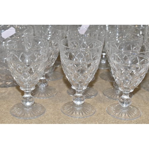 410 - A SUITE OF STUART CRYSTAL GLASSES, 'Victoria' design, comprising twelve goblets, twelve wine glasses... 