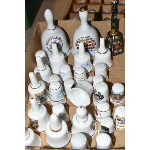 412 - ONE BOX OF CERAMICS AND THIMBLE COLLECTION, to include an Austrian porcelain tea set hand painted wi... 