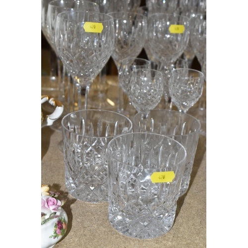 420 - A SELECTION OF STUART DRINKING GLASSES, to include eight brandy balloons, seven white wine, five lar... 