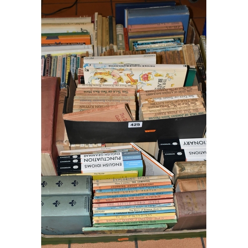 425 - THREE BOXES OF BOOKS containing over 190 miscellaneous titles in hardback and paperback formats (inc... 