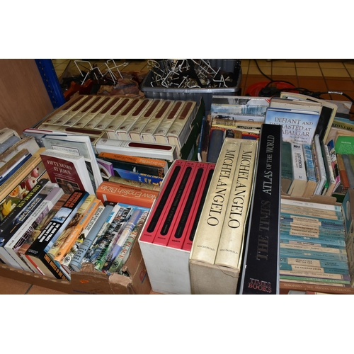 426 - FOUR BOXES & LOOSE BOOKS containing over 130 miscellaneous titles in hardback and paperback formats ... 