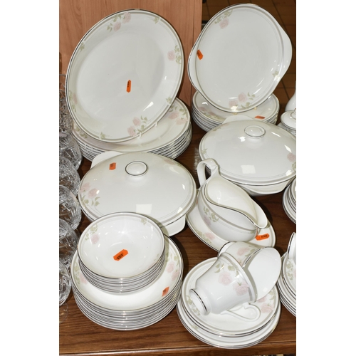 427 - ROYAL DOULTON 'TWILIGHT ROSE' DINNER SERVICE FOR EIGHT, comprising dinner plates, starter plates, br... 