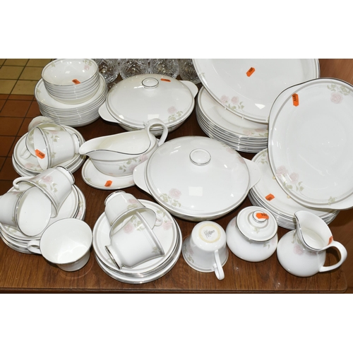 427 - ROYAL DOULTON 'TWILIGHT ROSE' DINNER SERVICE FOR EIGHT, comprising dinner plates, starter plates, br... 