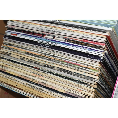 429 - TWO BOXES OF LP RECORDS AND 7 INCH SINGLES, LP artists include Charley Pride, Elvis Presley - G.I Bl... 