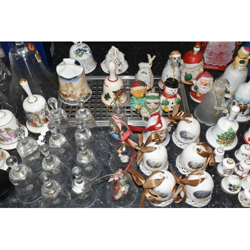 430 - A COLLECTION OF ORNAMENTAL GLASS AND CERAMIC BELLS, to include  to include Hammersley, Royal Worcest... 