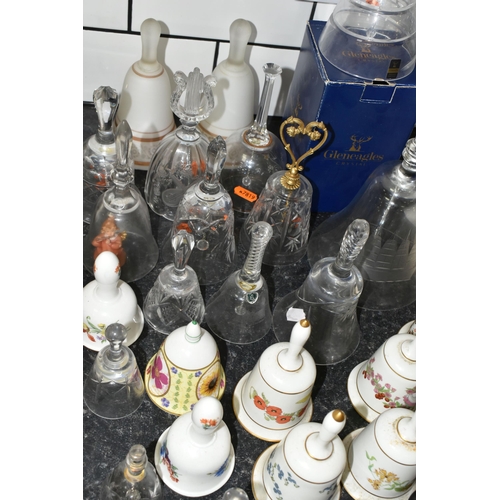 430 - A COLLECTION OF ORNAMENTAL GLASS AND CERAMIC BELLS, to include  to include Hammersley, Royal Worcest... 