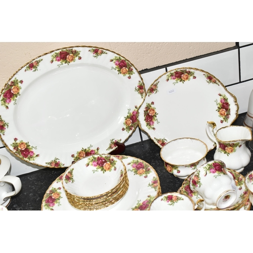 432 - ROYAL ALBERT 'OLD COUNTRY ROSES' SIX PLACE PART DINNER SERVICE, comprising dinner plates, cups, sauc... 