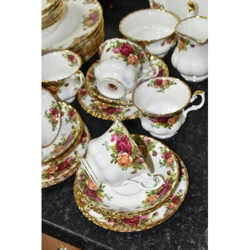 432 - ROYAL ALBERT 'OLD COUNTRY ROSES' SIX PLACE PART DINNER SERVICE, comprising dinner plates, cups, sauc... 