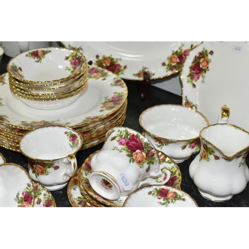 432 - ROYAL ALBERT 'OLD COUNTRY ROSES' SIX PLACE PART DINNER SERVICE, comprising dinner plates, cups, sauc... 