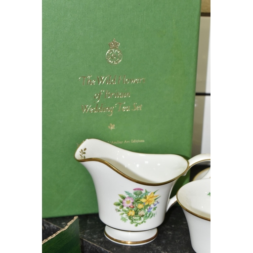 433 - BOXED ROYAL WORCESTER L'ATELIER ART EDITIONS 'THE WILD FLOWERS OF BRITAIN WEDDING TEA SET', to celeb... 