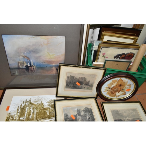 445 - A QUANTITY OF PAINTINGS AND PRINTS ETC, to include an oil on board depicting Carlisle Town Square by... 