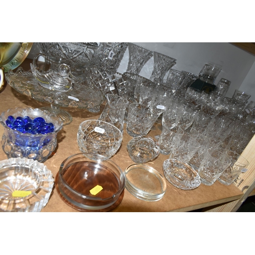 455 - A COLLECTION OF CUT CRYSTAL AND OTHER GLASS WARE, to include seven sets or part sets of drinking gla... 