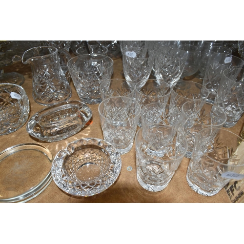 455 - A COLLECTION OF CUT CRYSTAL AND OTHER GLASS WARE, to include seven sets or part sets of drinking gla... 