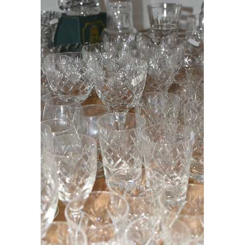 455 - A COLLECTION OF CUT CRYSTAL AND OTHER GLASS WARE, to include seven sets or part sets of drinking gla... 