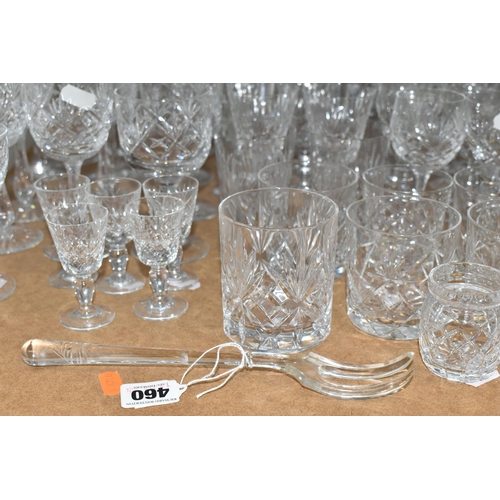 460 - A GROUP OF CUT CRYSTAL AND OTHER GLASS WARE, to include eight sets or part sets of drinking glasses,... 