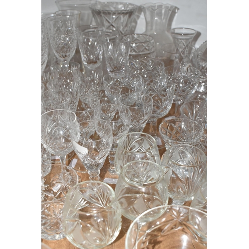 460 - A GROUP OF CUT CRYSTAL AND OTHER GLASS WARE, to include eight sets or part sets of drinking glasses,... 