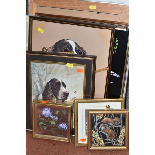 466 - A SMALL QUANTITY OF PRINTS ETC, to include a signed Robert Bateman print of a lion, a signed  Jonath... 