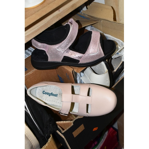 470 - FOUR BOXES OF MEN'S AND WOMEN'S SLIPPERS, assorted styles and colours, to include fourteen pairs of ... 