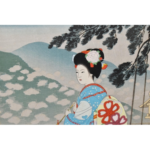 482 - SADANOBU HASEGAWA (JAPAN 1881-1963) THREE WOODBLOCK PRINTS WITH COLOURS, comprising of 'Geisha Girl ... 