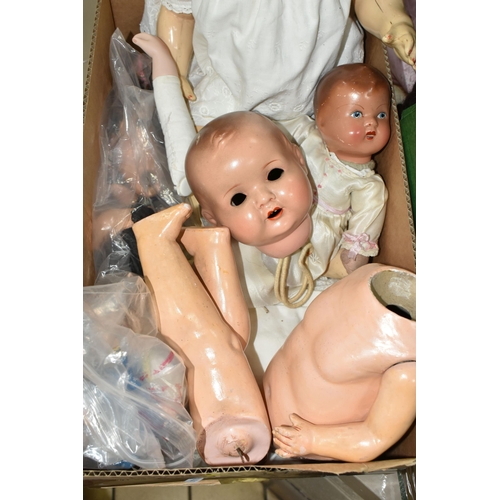 495 - A COLLECTION OF ASSORTED BISQUE HEAD DOLLS, to include a Kammer & Reinhardt Halbig doll marked 'K & ... 