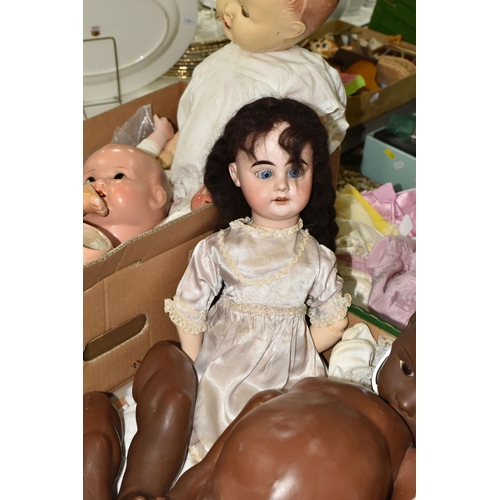 495 - A COLLECTION OF ASSORTED BISQUE HEAD DOLLS, to include a Kammer & Reinhardt Halbig doll marked 'K & ... 