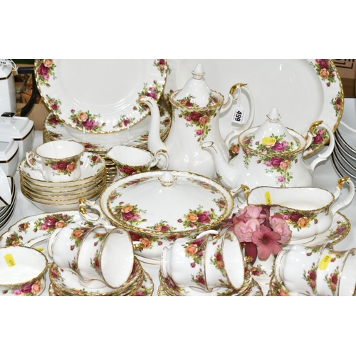 499 - A QUANTITY OF ROYAL ALBERT 'OLD COUNTRY ROSES' PATTERN DINNERWARE, comprising a large meat plate, el... 