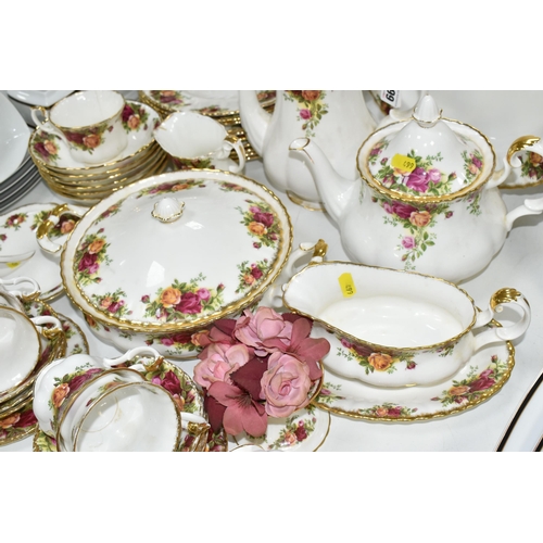 499 - A QUANTITY OF ROYAL ALBERT 'OLD COUNTRY ROSES' PATTERN DINNERWARE, comprising a large meat plate, el... 