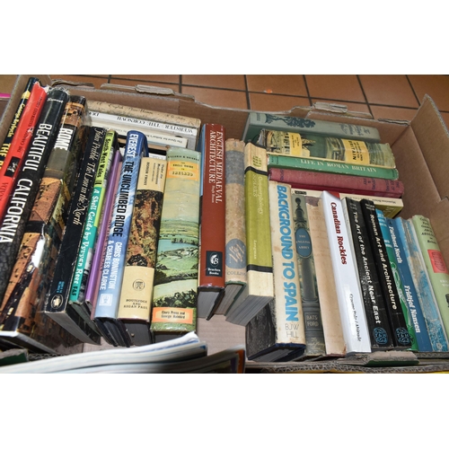 504 - SEVEN BOXES OF BOOKS, MAPS & MAGAZINES containing  over eighty-five book titles in hardback and pape... 