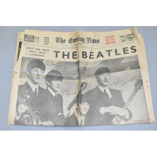 531 - The Evening News and Star Souvenir Picture Edition, December 23 1963 The Beatles (front and back pag... 