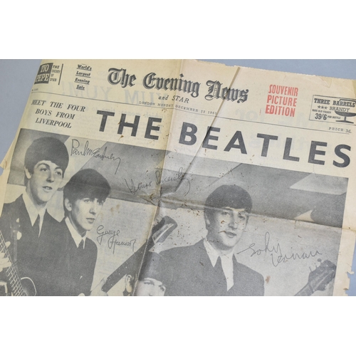 531 - The Evening News and Star Souvenir Picture Edition, December 23 1963 The Beatles (front and back pag... 