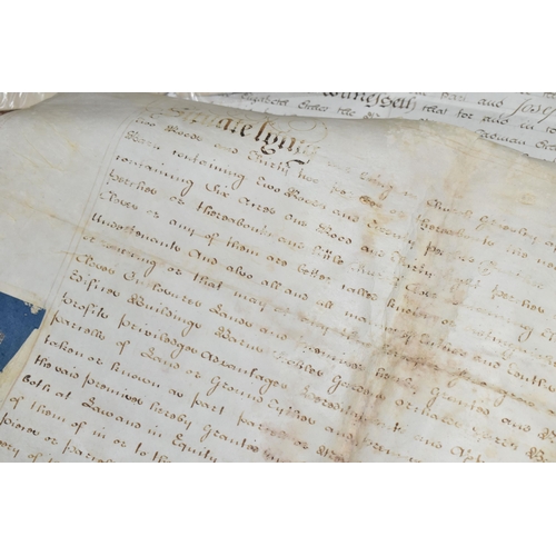 546 - INDENTURES, a large collection of documents dating from the 1740s - late 1800s and containing Deeds ... 