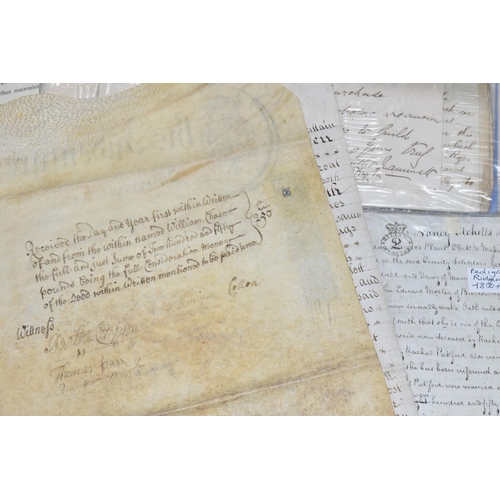 546 - INDENTURES, a large collection of documents dating from the 1740s - late 1800s and containing Deeds ... 