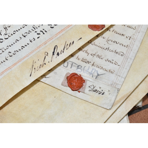 546 - INDENTURES, a large collection of documents dating from the 1740s - late 1800s and containing Deeds ... 