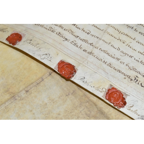 546 - INDENTURES, a large collection of documents dating from the 1740s - late 1800s and containing Deeds ... 