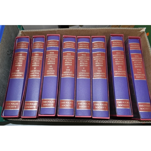 570 - HODGKIN; THOMAS, Eight FOLIO SOCIETY volumes of The Barbarian Invasions Of The Roman Empire, I) The ... 