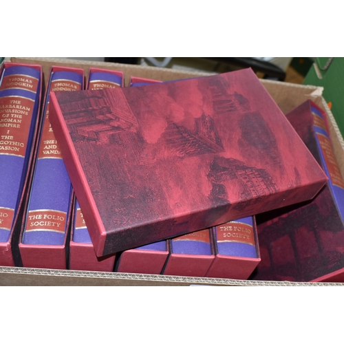 570 - HODGKIN; THOMAS, Eight FOLIO SOCIETY volumes of The Barbarian Invasions Of The Roman Empire, I) The ... 