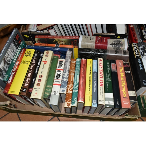 578 - THREE BOXES OF BOOKS containing approximately seventy-five titles in hardback and paperback formats,... 