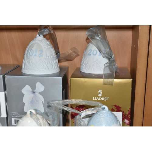 368 - THIRTEEN DECORATIVE LLADRO BELLS, comprising year bell 2001-2007 (2x 2004) and 2011-2013 together wi... 