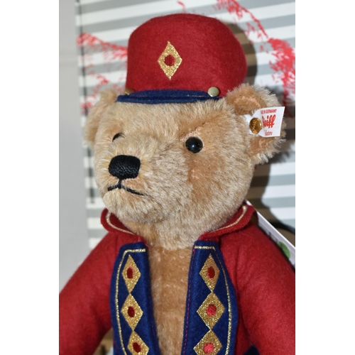 374 - A BOXED LIMITED EDITION STEIFF NUTCRACKER MUSICAL TEDDY BEAR, with mohair and cotton cinnamon 'fur',... 