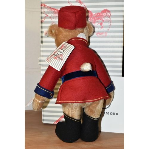 374 - A BOXED LIMITED EDITION STEIFF NUTCRACKER MUSICAL TEDDY BEAR, with mohair and cotton cinnamon 'fur',... 