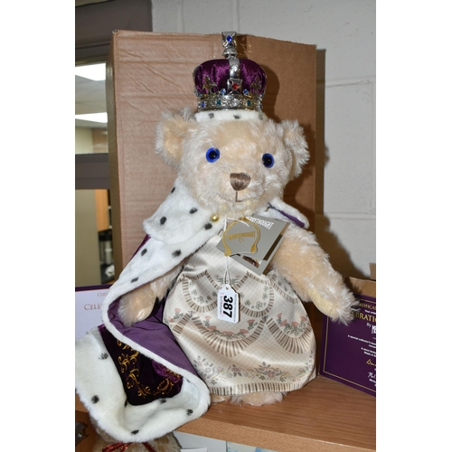 387 - A BOXED LIMITED EDITION MERRYTHOUGHT 'CELEBRATION OF A REIGN' TEDDY BEAR, produced for Danbury Mint ... 