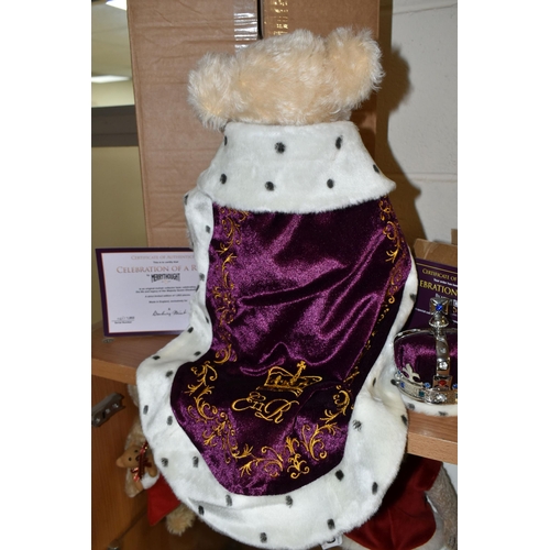 387 - A BOXED LIMITED EDITION MERRYTHOUGHT 'CELEBRATION OF A REIGN' TEDDY BEAR, produced for Danbury Mint ... 