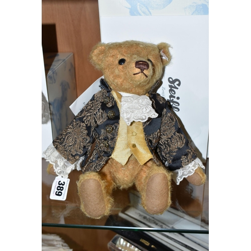 389 - A BOXED LIMITED EDITION STEIFF SIR EDWARD TEDDY BEAR, with old gold mohair and cotton 'fur', gold co... 