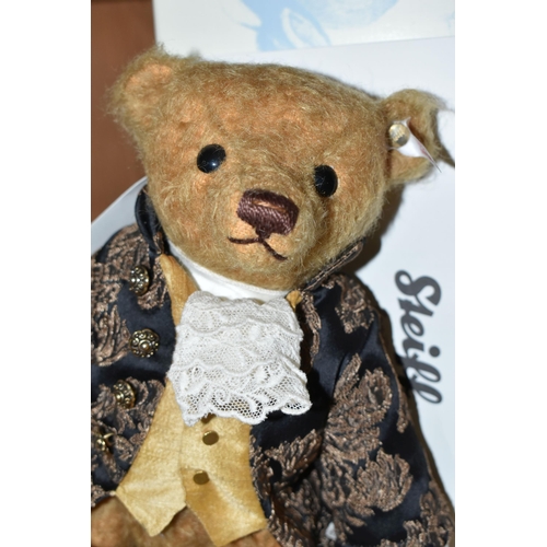 389 - A BOXED LIMITED EDITION STEIFF SIR EDWARD TEDDY BEAR, with old gold mohair and cotton 'fur', gold co... 