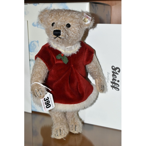 390 - A BOXED LIMITED EDITION STEIFF ROMY TEDDY BEAR, with sand mohair and cotton 'fur', gold coloured ear... 