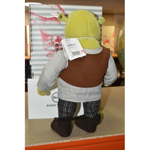 403 - A BOXED LIMITED EDITION STEIFF 'SHREK', with green mohair and cotton 'skin', gold coloured ear butto... 