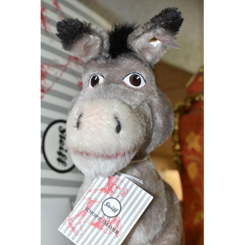 406 - A BOXED LIMITED EDITION STEIFF 'DONKEY FROM SHREK', with grey mohair and cotton 'hair', gold coloure... 