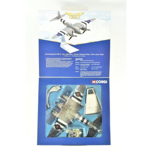 13 - FOUR LIMITED EDITION 1:72 SCALE CORGI AVIATION ARCHIVE DIECAST MODEL AIRCRAFTS, the first is a De Ha... 