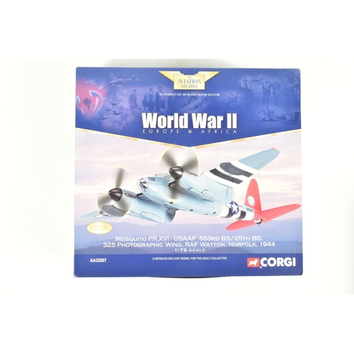 13 - FOUR LIMITED EDITION 1:72 SCALE CORGI AVIATION ARCHIVE DIECAST MODEL AIRCRAFTS, the first is a De Ha... 